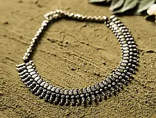 धरा ✽ Antique Finish White Metal ✽ Necklace { 33 }